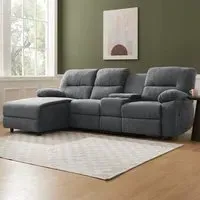 Jacob 3-Seater Right Hand Chaise Recliner Sofa - Dark Grey