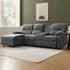 Jacob 3-Seater Right Hand Chaise Recliner Sofa - Dark Grey