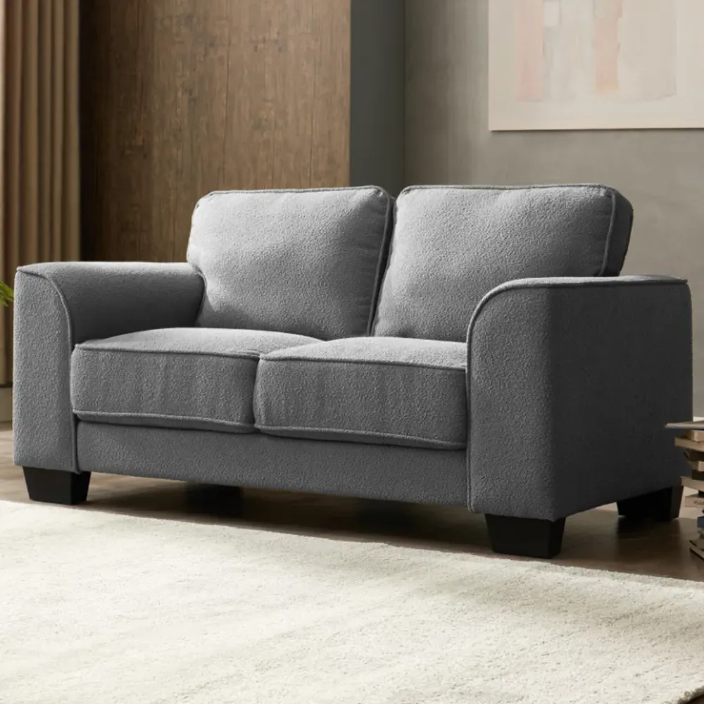 Jada 2-Seater Sofa - Grey, Boucle