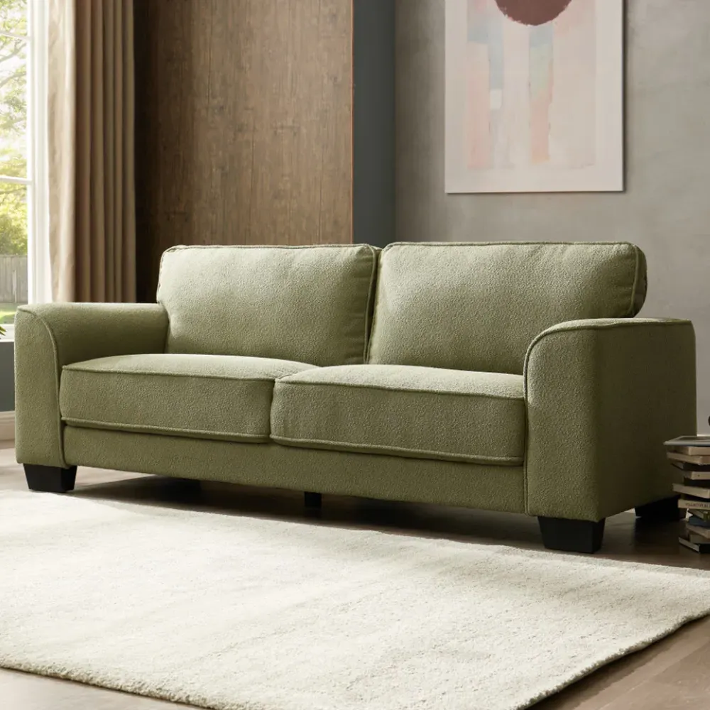 Jada 3-Seater Sofa - Green, Boucle