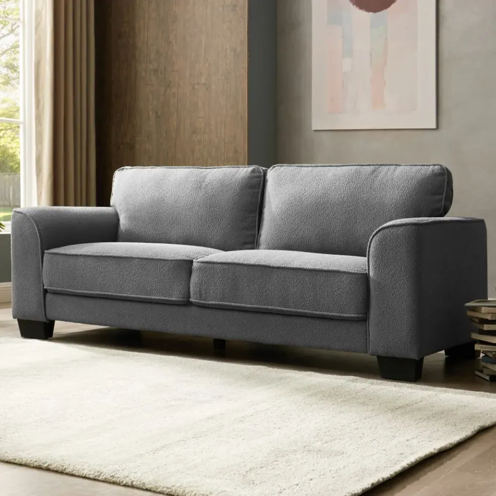 Jada 3-Seater Sofa - Grey, Boucle
