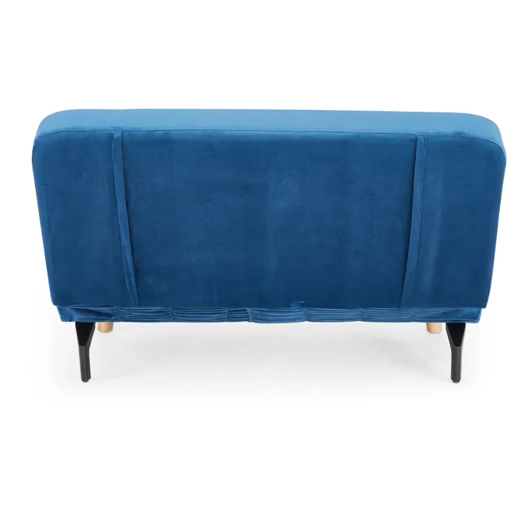 Keller 2-Seater Sofa Bed with Click-Clack - Blue, Velvet
