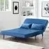 Keller 2-Seater Sofa Bed with Click-Clack - Blue, Velvet