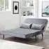 Keller 2-Seater Sofa Bed with Click-Clack - Grey, Velvet