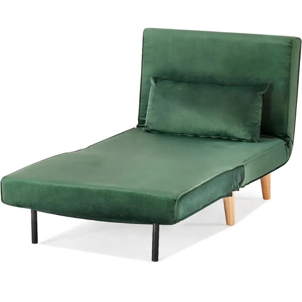 Kendal Single Sleeper Chair Bed - Green, Velvet