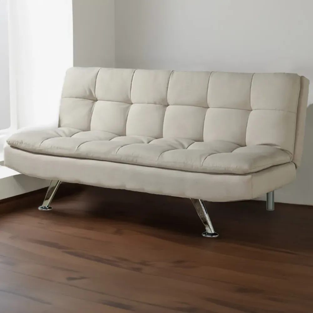 Kingston 2-Seater Sofa Bed with Click-Clack - Cream, Fabric image