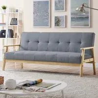 Langford Double Sleeper Sofa Bed - Light Grey, Fabric