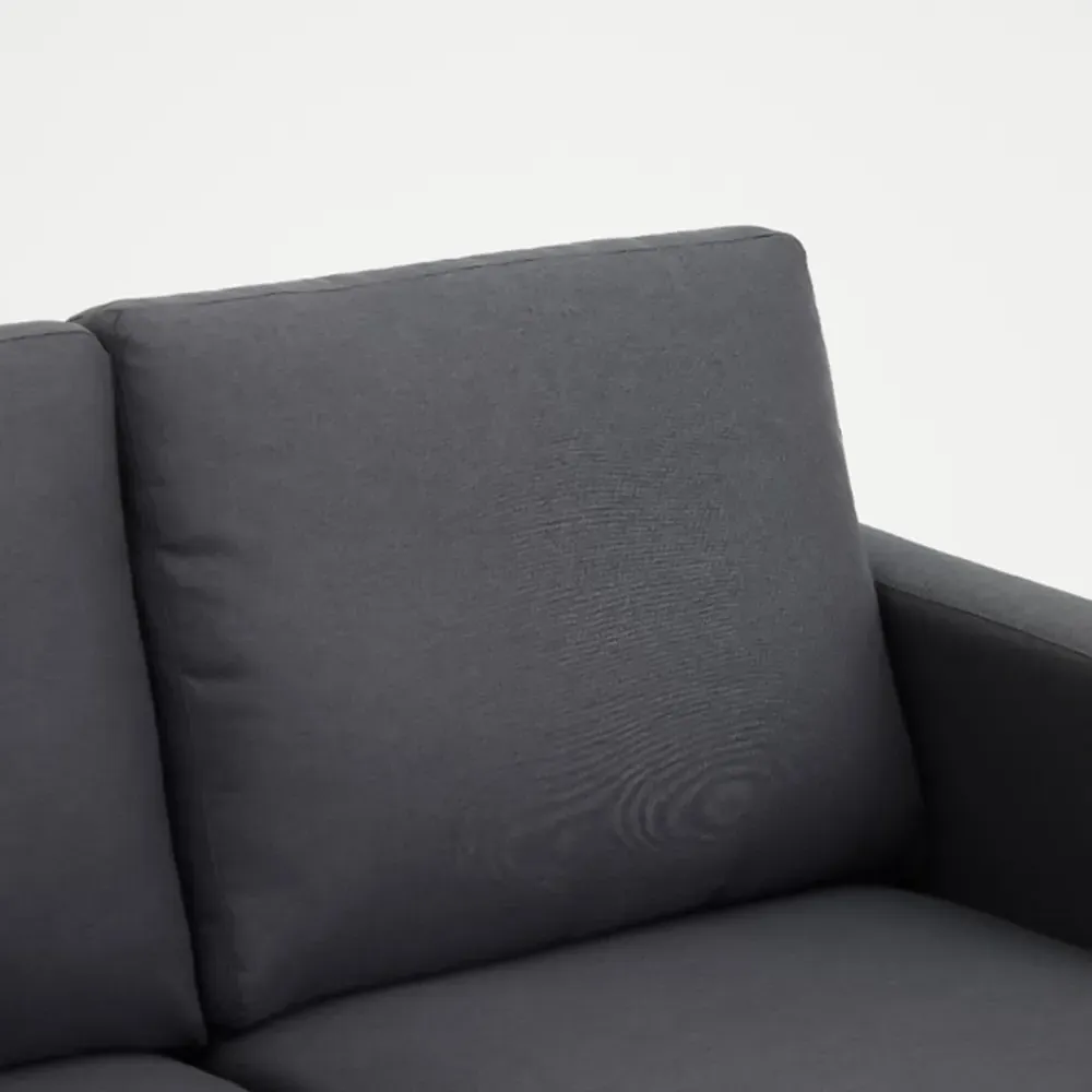 Leah 3-Seater L-Shaped Sofa with Reversible Chaise - Grey, Velvet