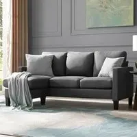 Leah 3-Seater L-Shaped Sofa with Reversible Chaise - Grey, Velvet
