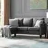 Leah 3-Seater L-Shaped Sofa with Reversible Chaise - Grey, Velvet