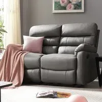 Maxwell 2-Seater Manual Recliner Sofa - Grey, Air Leather