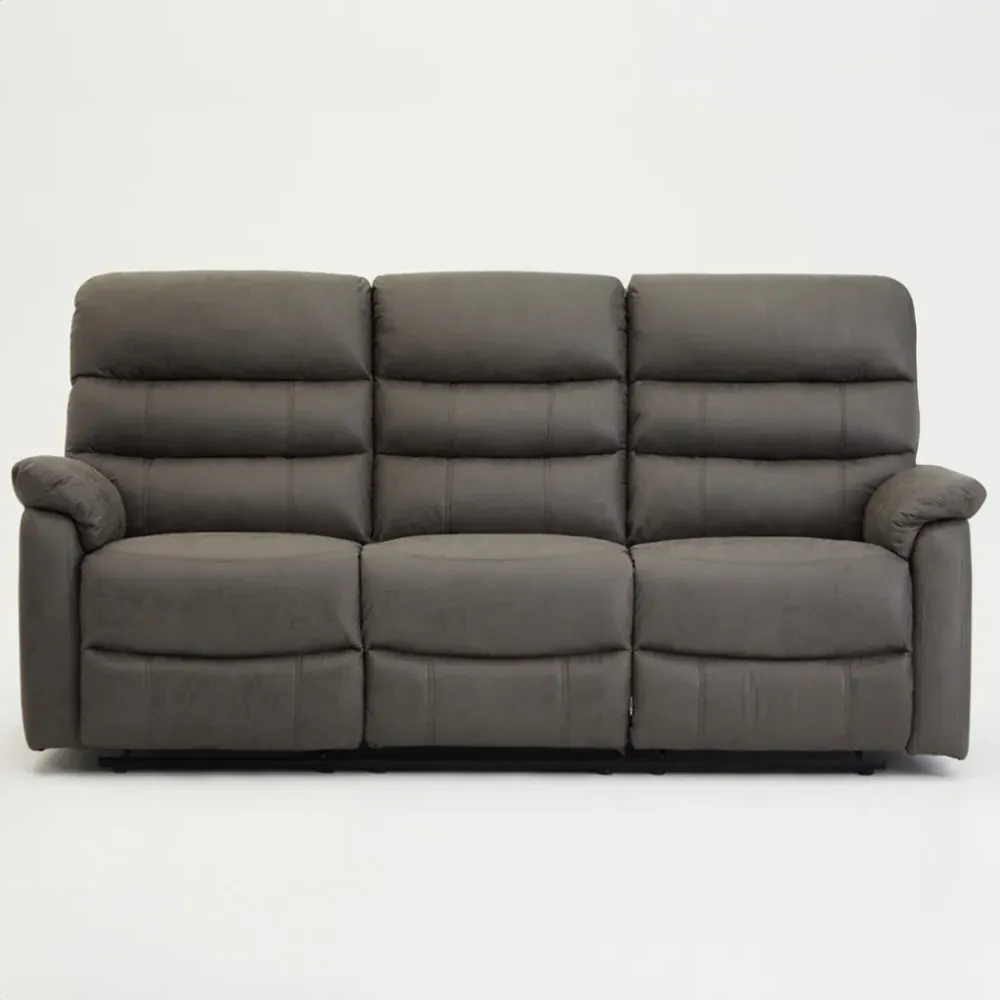Maxwell 3-Seater Manual Recliner Sofa - Grey, Air Leather