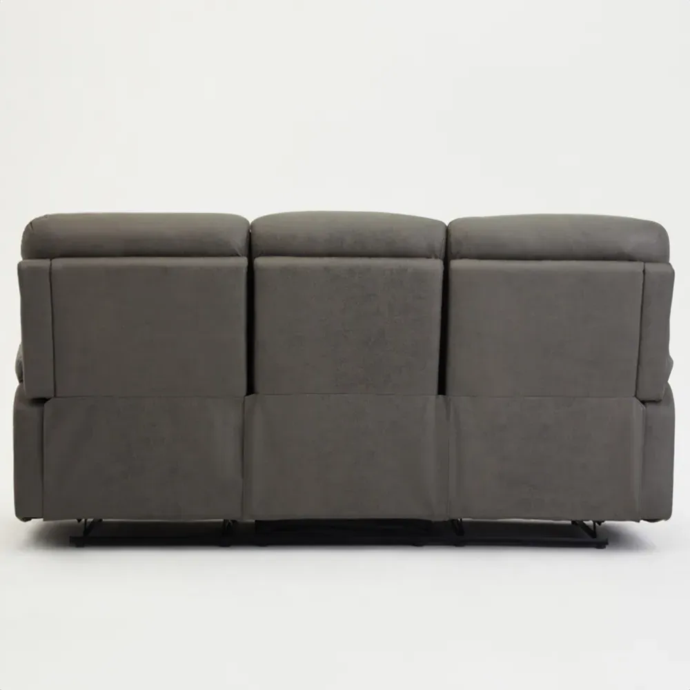 Maxwell 3-Seater Manual Recliner Sofa - Grey, Air Leather