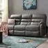 Maxwell 3-Seater Manual Recliner Sofa - Grey, Air Leather