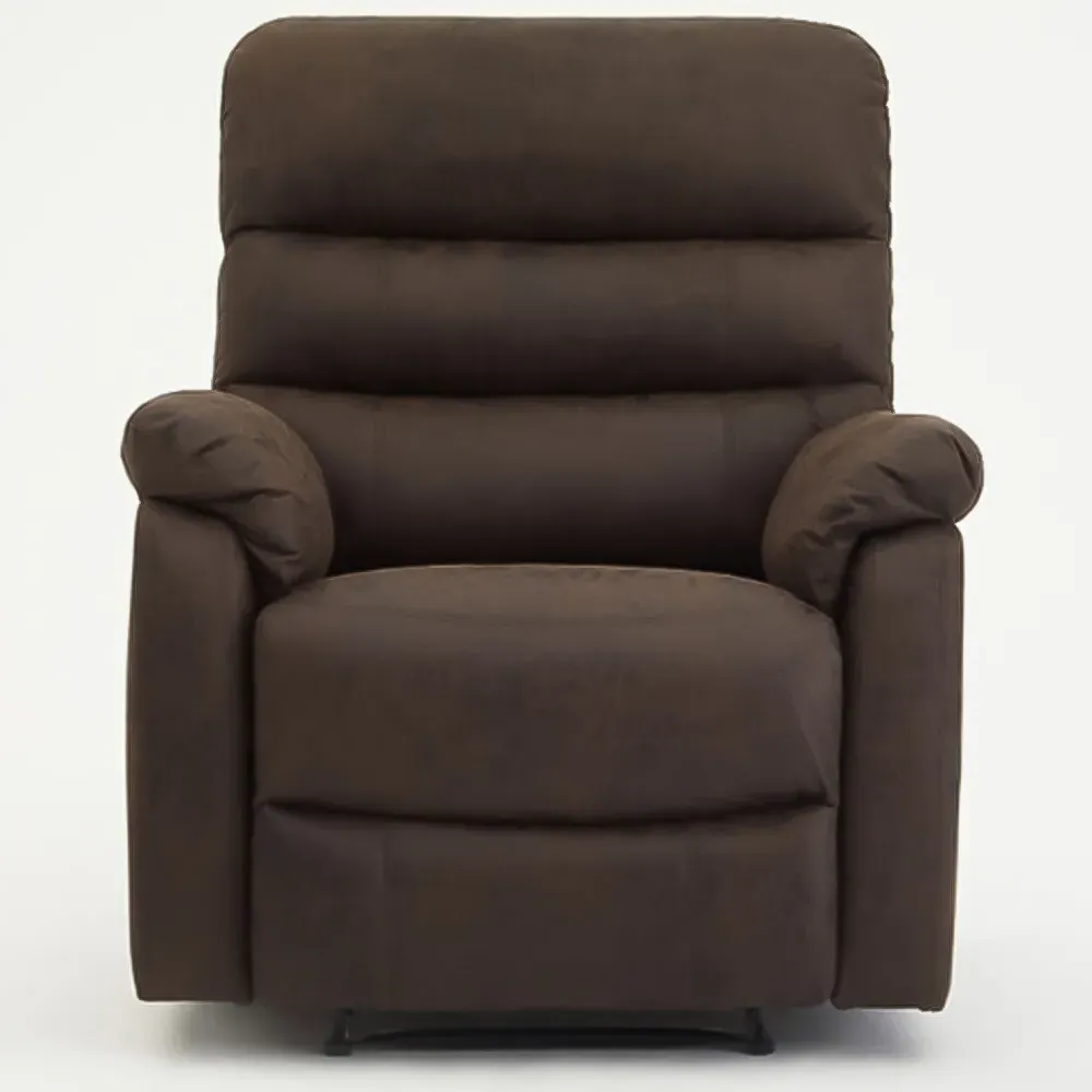 Maxwell Manual Recliner Armchair - Brown, Air Leather