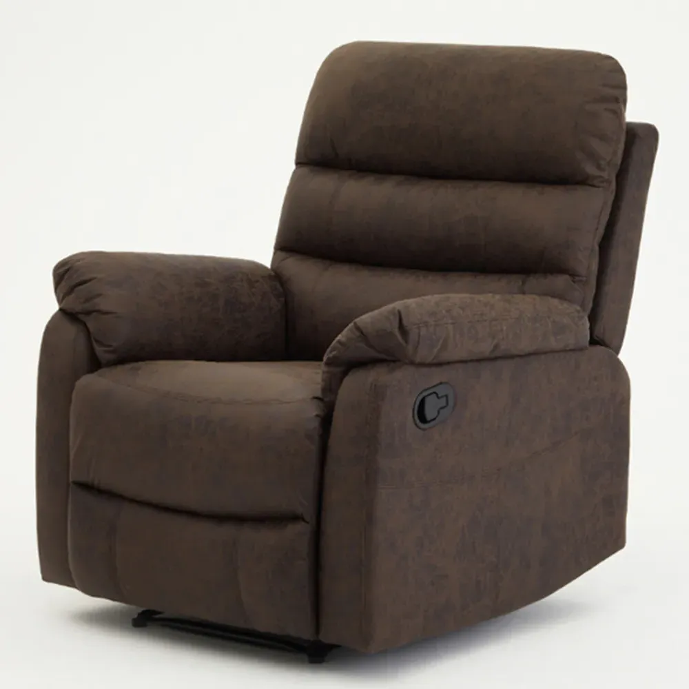Maxwell Manual Recliner Armchair - Brown, Air Leather