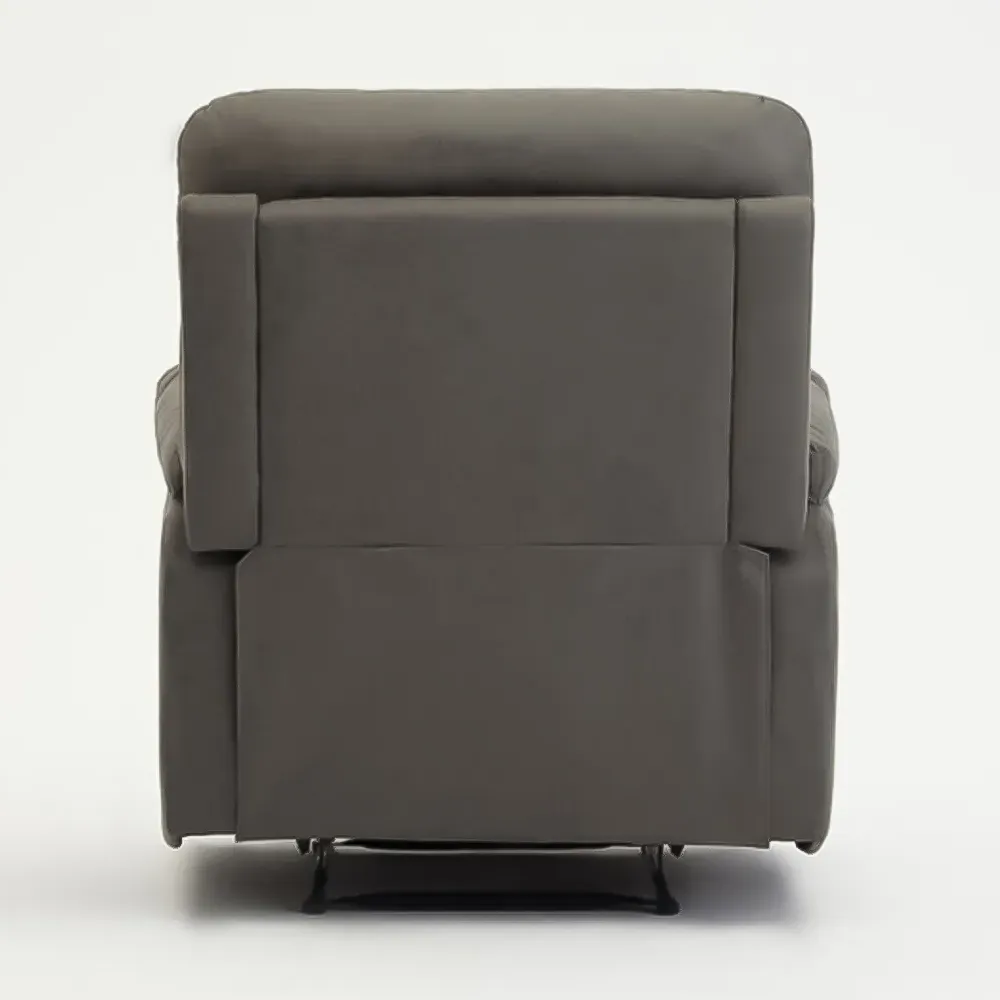Maxwell Manual Recliner Armchair - Grey, Air Leather