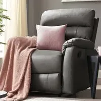 Maxwell Manual Recliner Armchair - Grey, Air Leather