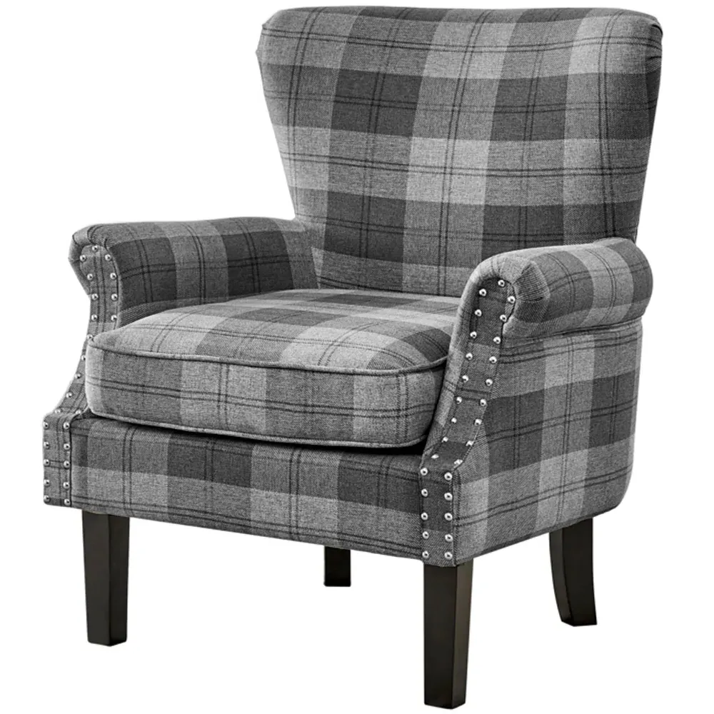 Melbourne Accent Chair - Grey, Tartan