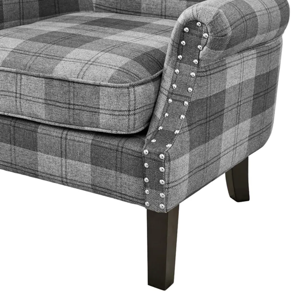Melbourne Accent Chair - Grey, Tartan