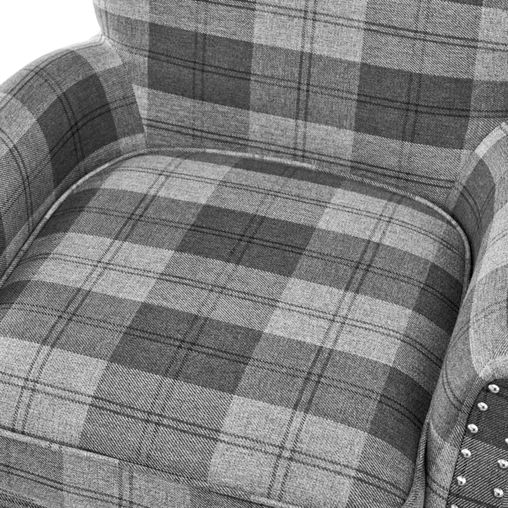 Melbourne Accent Chair - Grey, Tartan