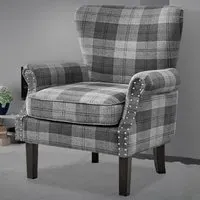 Melbourne Accent Chair - Grey, Tartan