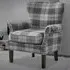 Melbourne Accent Chair - Grey, Tartan