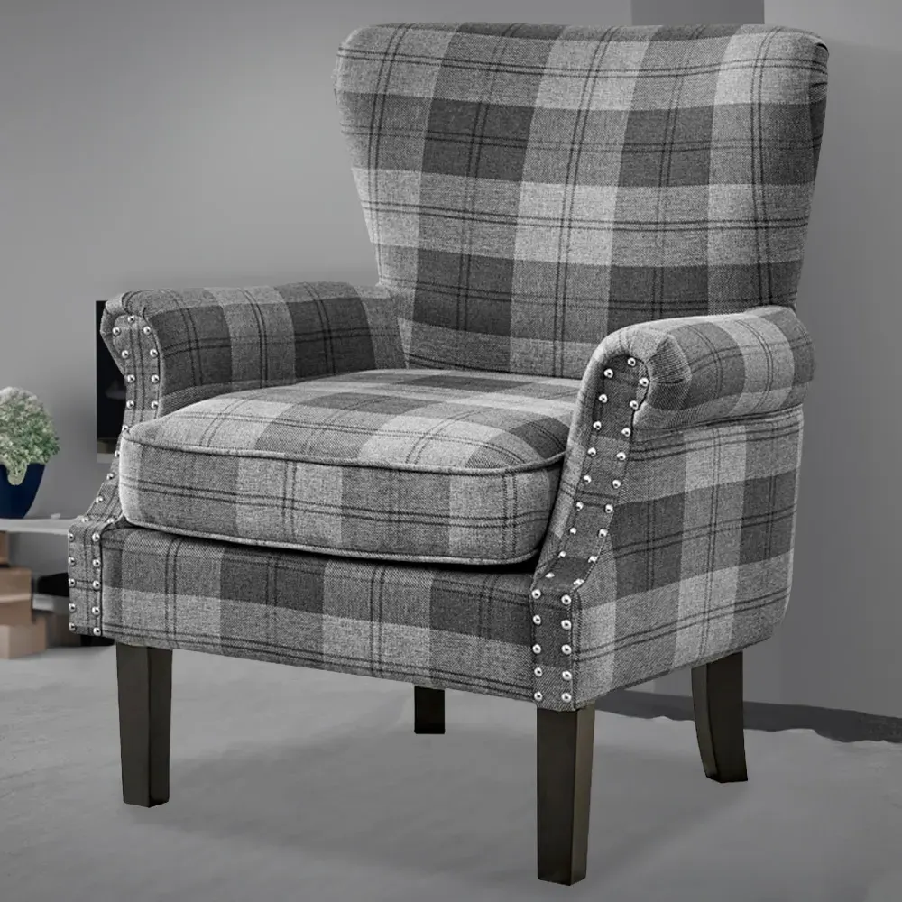 Melbourne Accent Chair - Grey, Tartan image