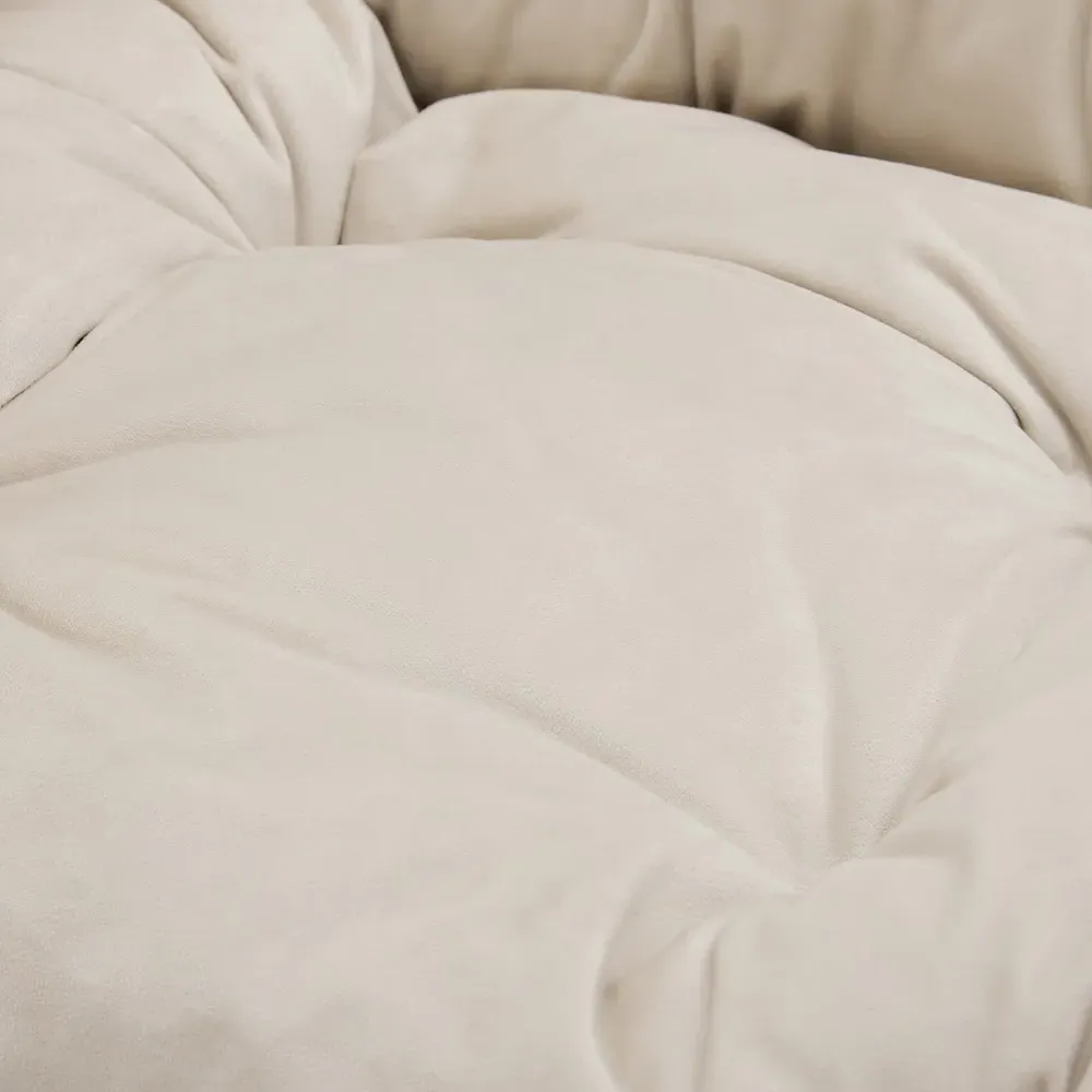 Mellow Lazy Chair with Storage - Beige, Velvet