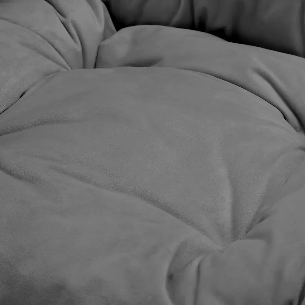 Mellow Lazy Chair with Storage - Grey, Velvet