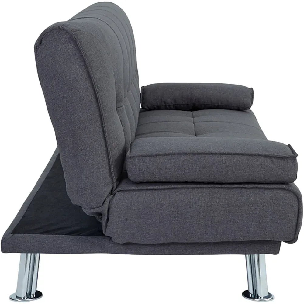 Montana 2-Seater Sleeper Sofa Bed - Charcoal Grey, Fabric