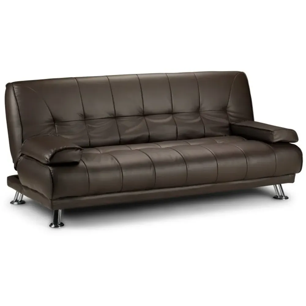 Montana Double Sleeper Sofa Bed with Click-Clack - Brown, Faux Leather