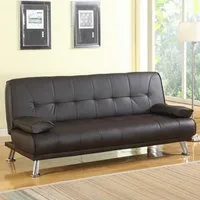 Montana Double Sleeper Sofa Bed with Click-Clack - Brown, Faux Leather
