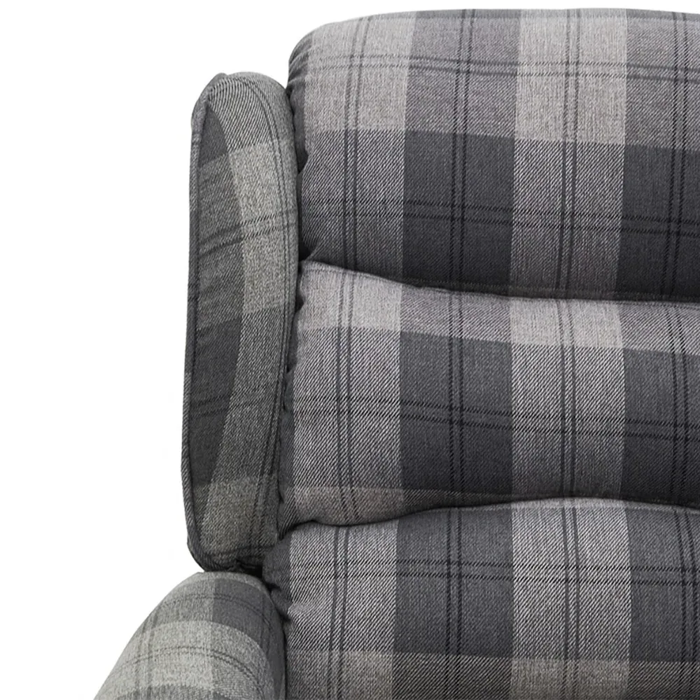 Nairn Recliner Chair - Grey, Tartan