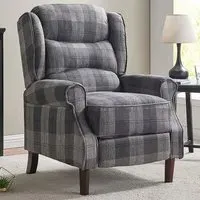 Nairn Recliner Chair - Grey, Tartan