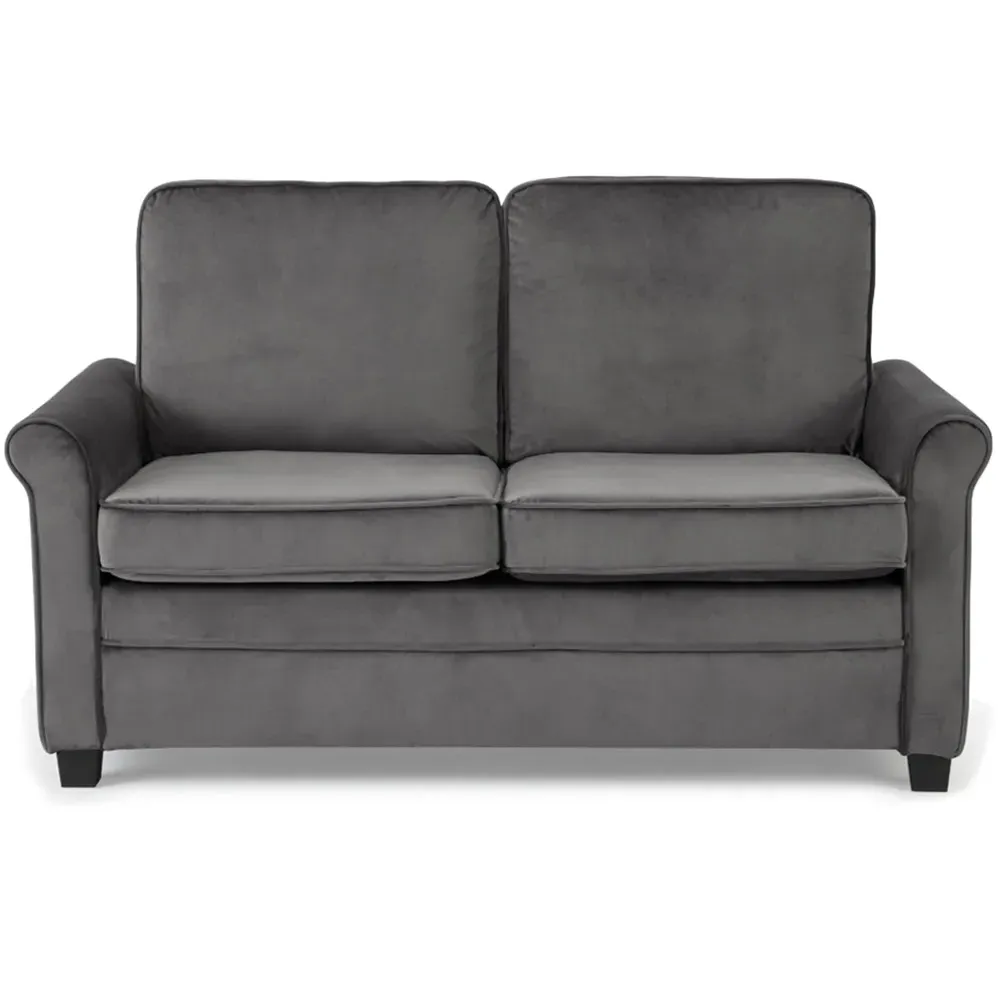 Nathan Small Double Sofa Bed with Pull Out - Grey, Velvet