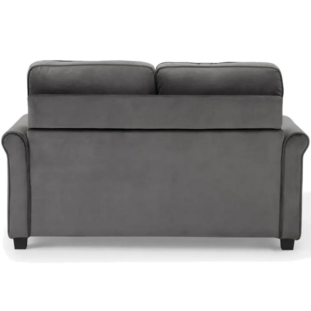 Nathan Small Double Sofa Bed with Pull Out - Grey, Velvet