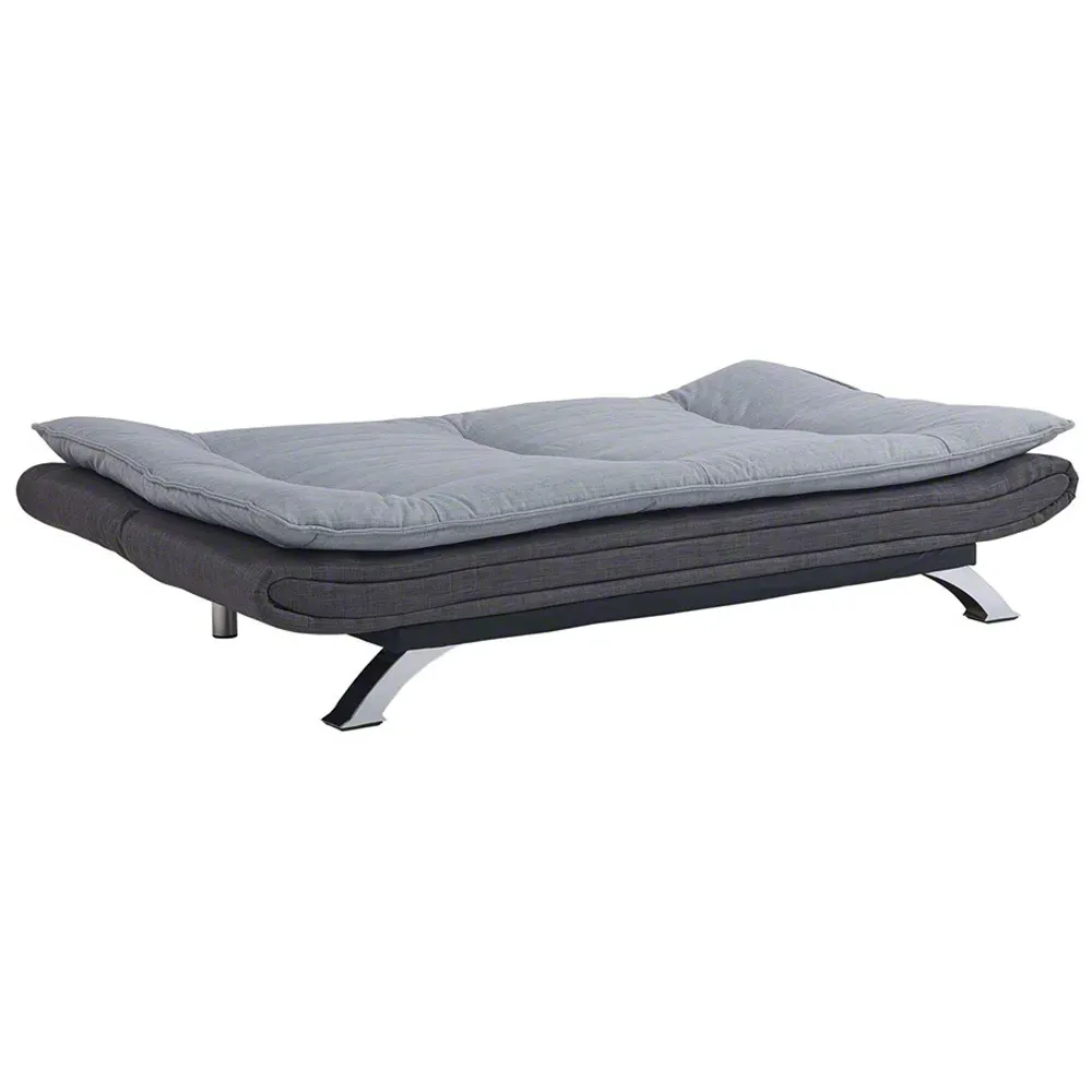 Nebraska 3-Seater Sofa Bed with Storage - Black, Faux Leather