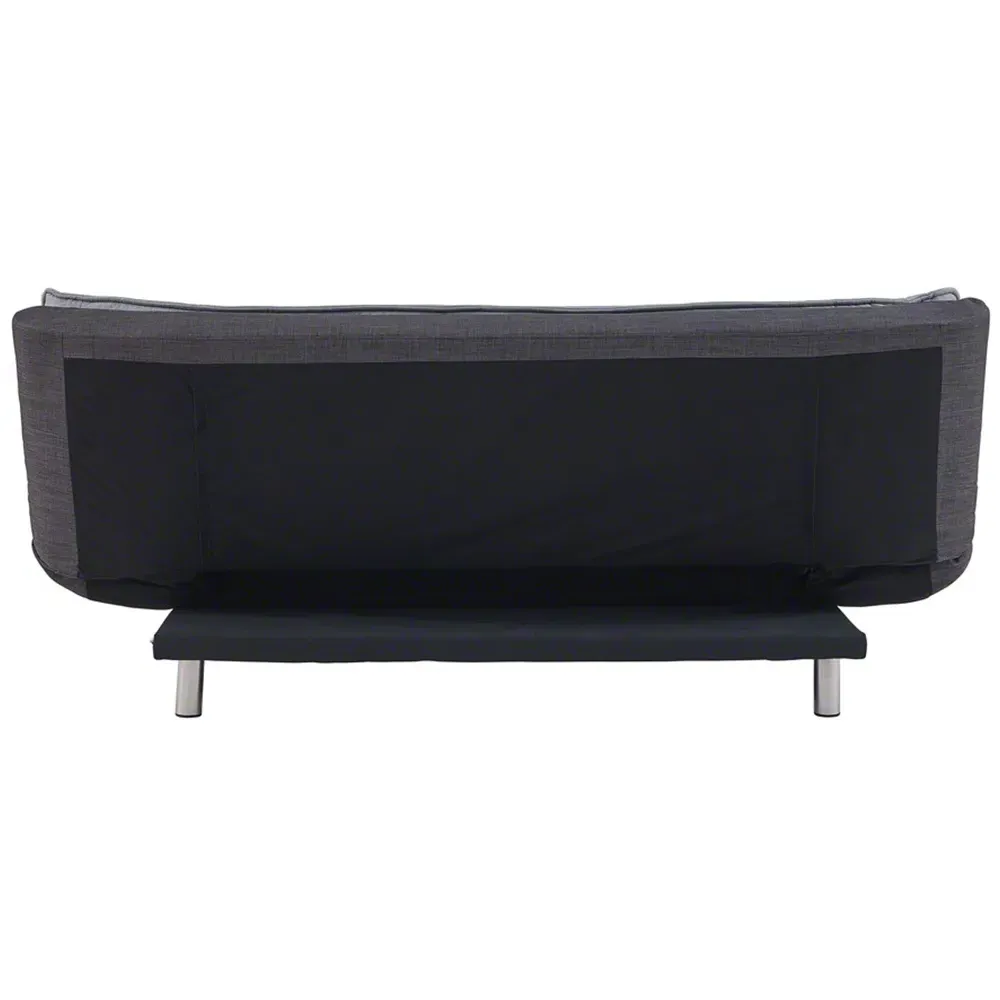 Nebraska 3-Seater Sofa Bed with Storage - Black, Faux Leather
