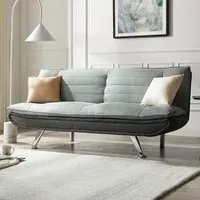 Nebraska 3-Seater Sofa Bed with Storage - Black, Faux Leather