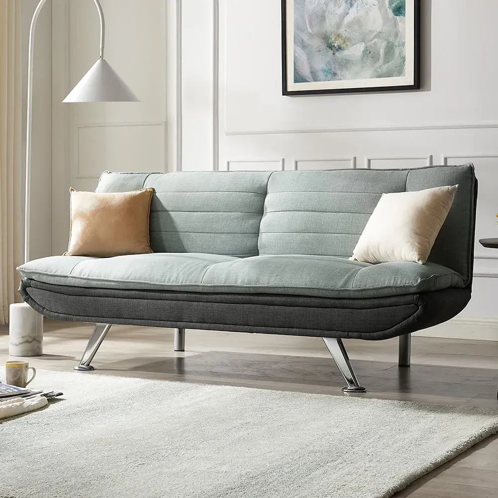 Nebraska 3-Seater Sofa Bed with Storage - Black, Faux Leather