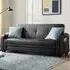Nebraska Sofa Bed with Storage - Black, Faux Leather