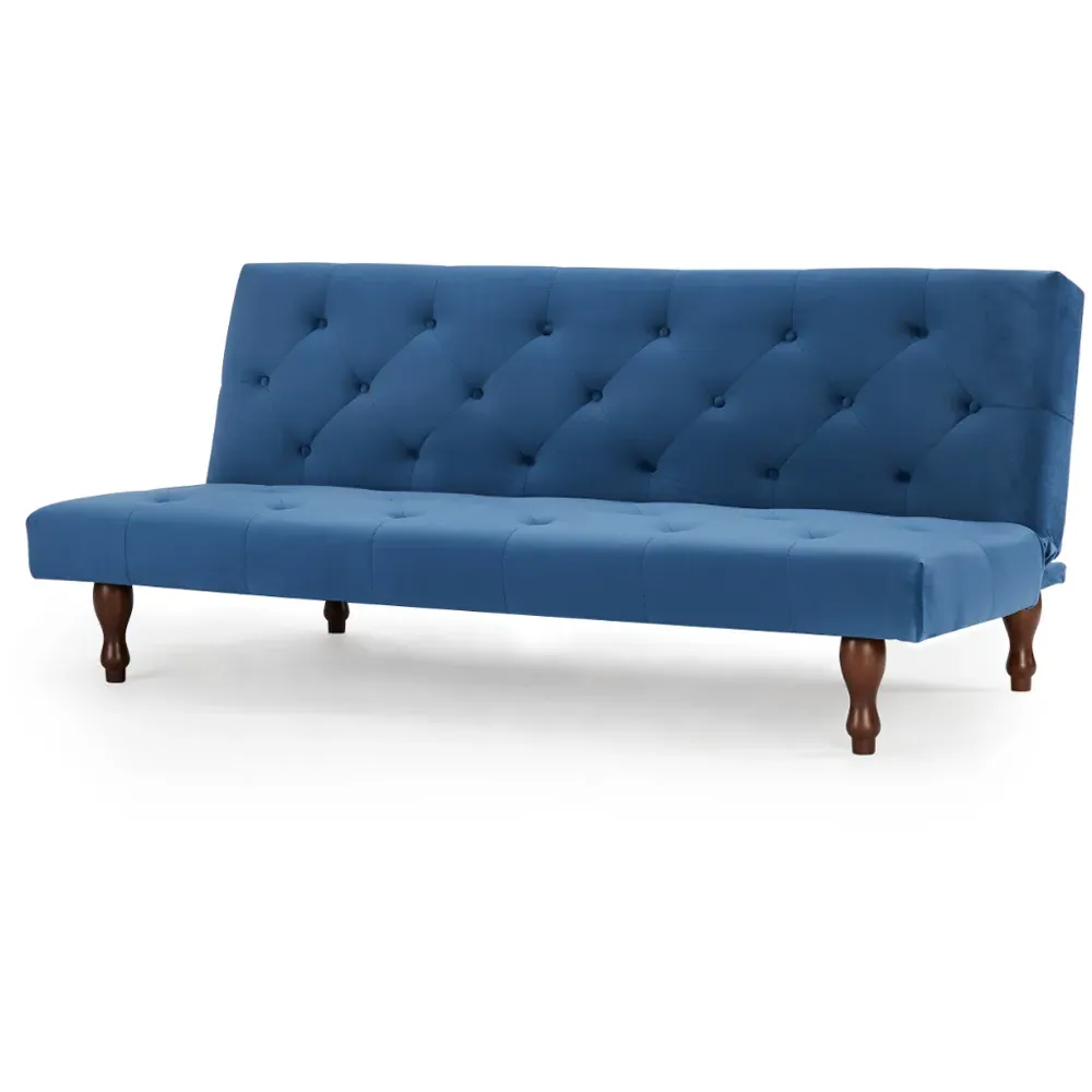 Newell Small Double Sleeper Sofa Bed - Blue, Velvet