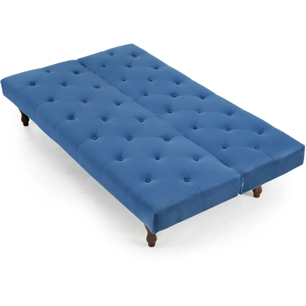 Newell Small Double Sleeper Sofa Bed - Blue, Velvet