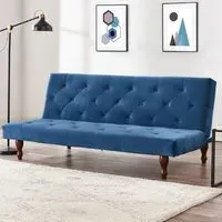 Newell Small Double Sleeper Sofa Bed - Blue, Velvet