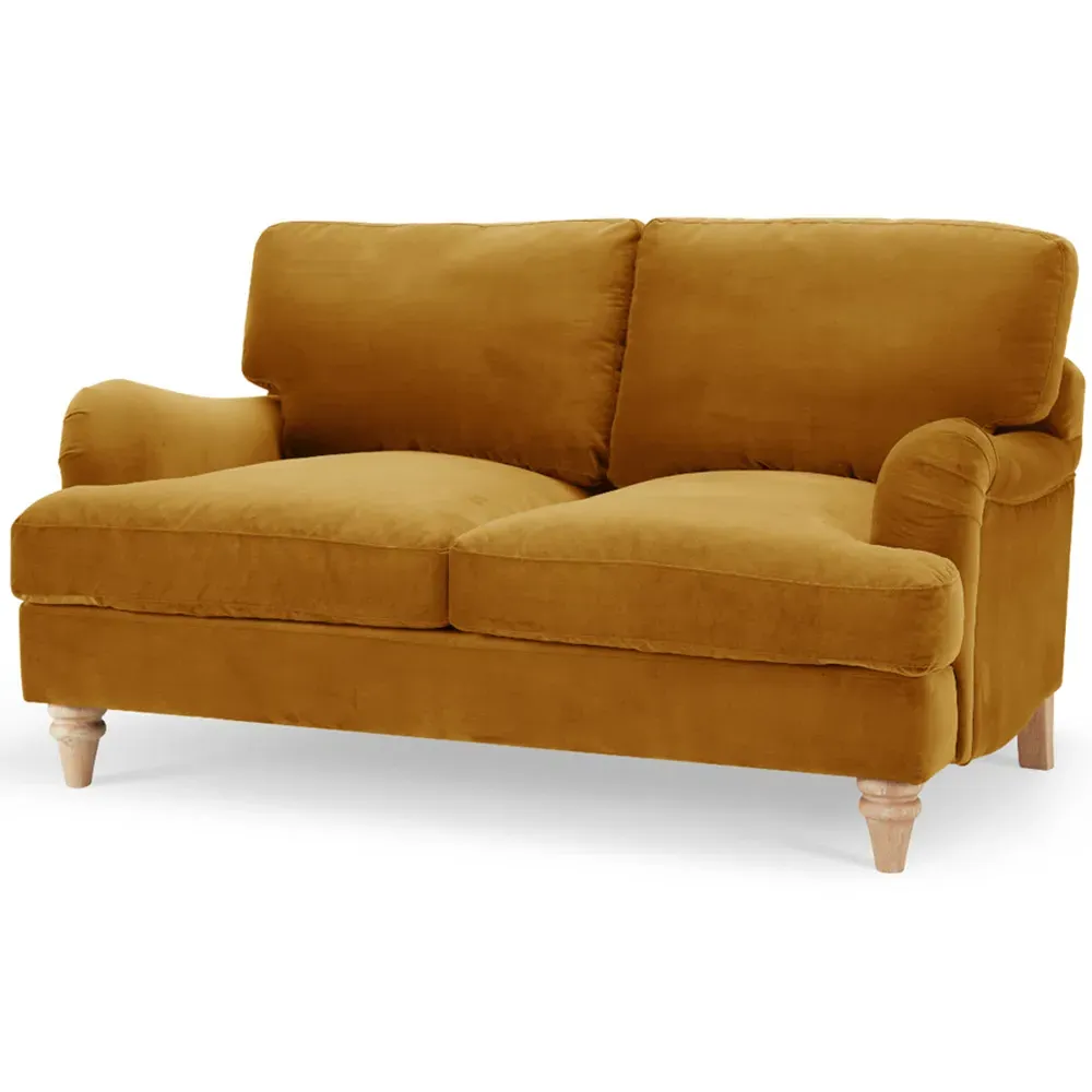 Oxford 2-Seater Sofa - Mustard Gold, Velvet