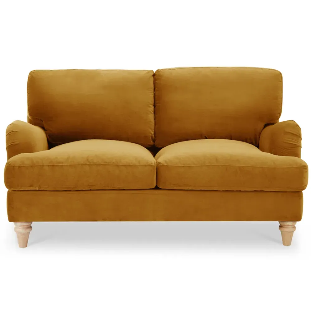 Oxford 2-Seater Sofa - Mustard Gold, Velvet