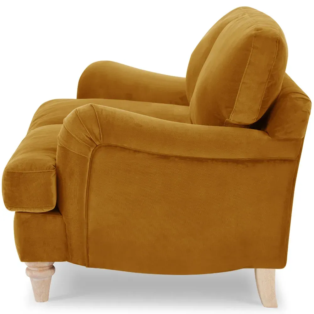 Oxford 2-Seater Sofa - Mustard Gold, Velvet