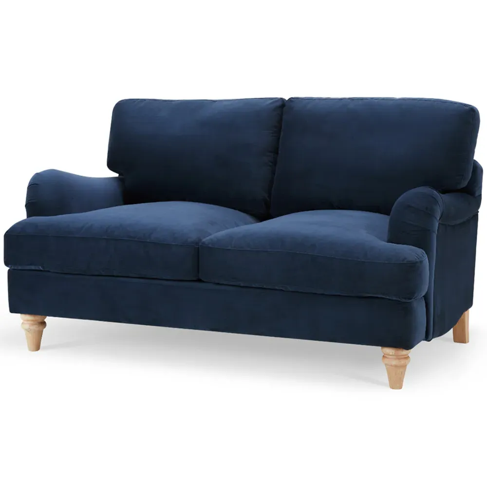 Oxford 2-Seater Sofa - Navy Blue, Velvet
