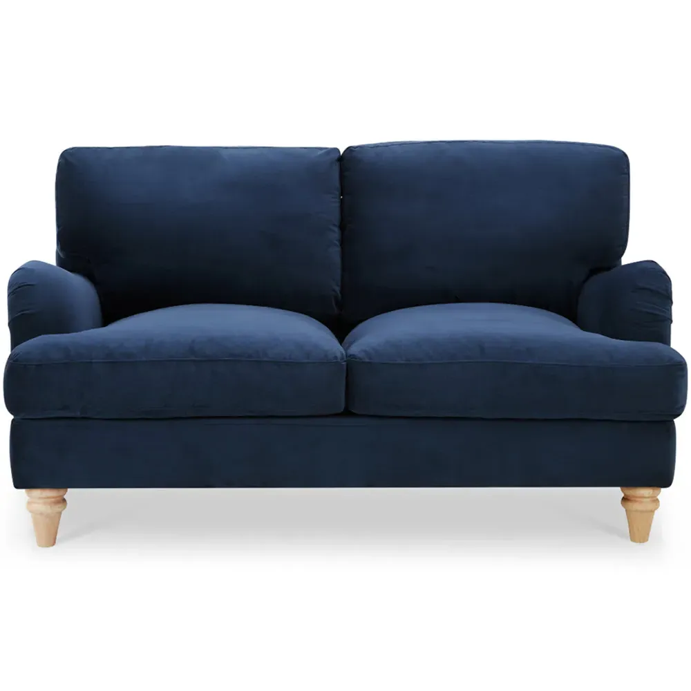 Oxford 2-Seater Sofa - Navy Blue, Velvet
